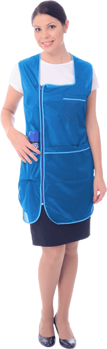 Халат ЗОЛУШКА нейлоновый, василек, на молнии